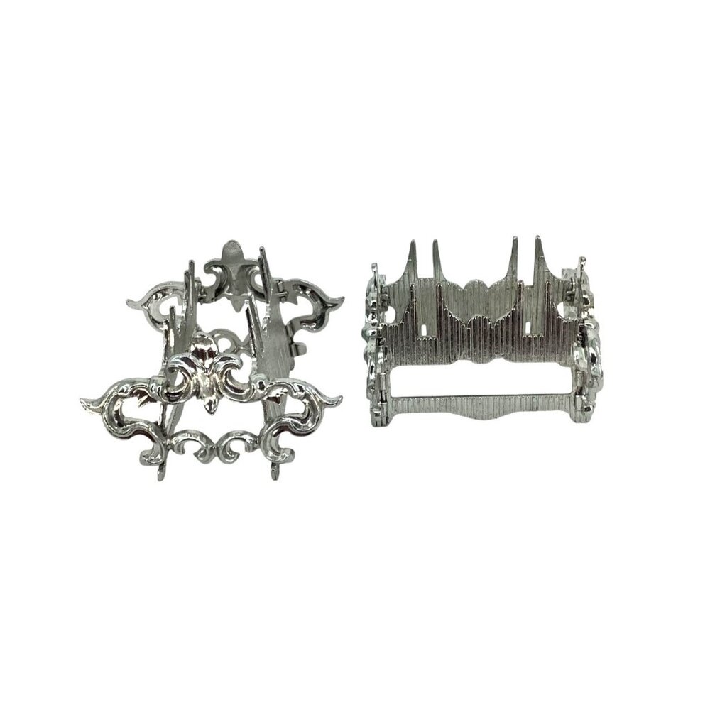 Vintage Knife Rest Holder Ornate Metal Formal Dinner Table Holiday Set Of 2 - Picture 2 of 7